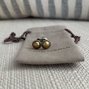 David Yurman Petite Chatelaine® Stud Earrings with 18K Yellow Gold Domes
